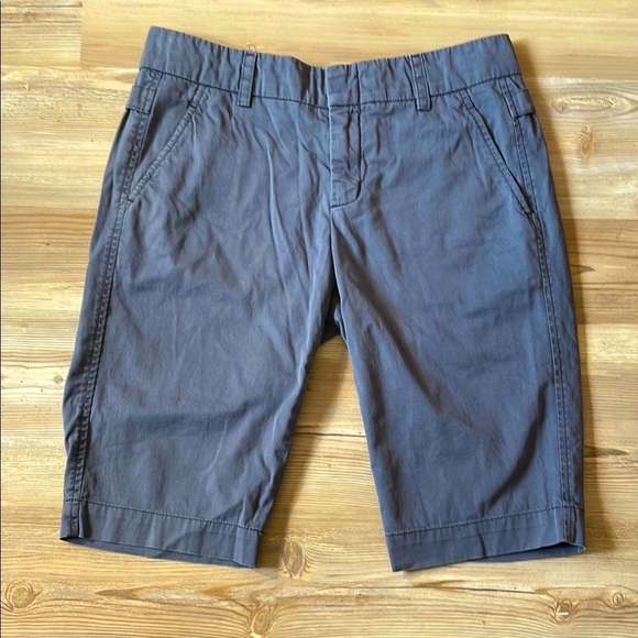 VINCE Side buckle Bermuda Short Flat Front Stretch cotton Cobalt blue Women’s 4 - Picture 3 of 12